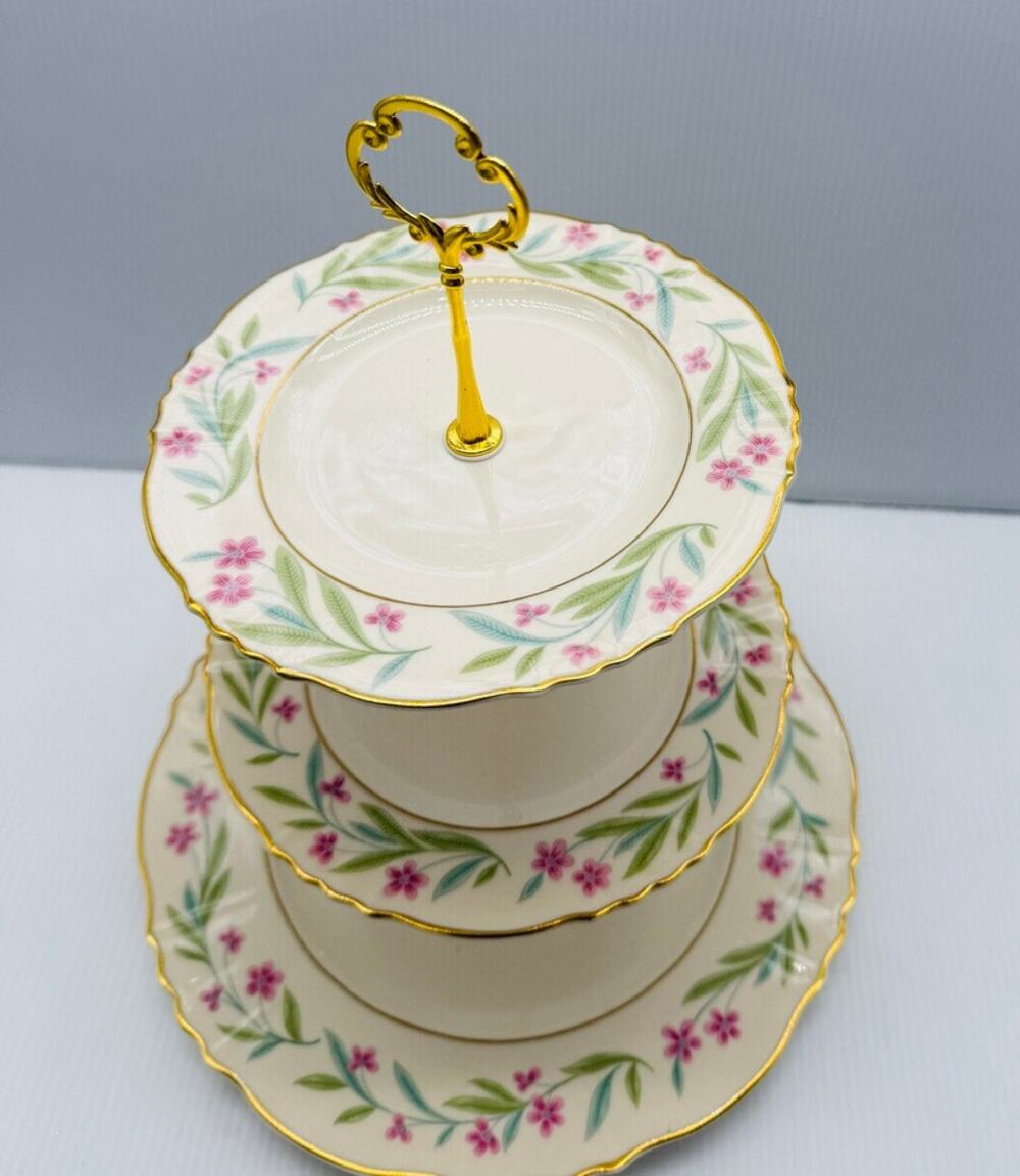 Handmade Tiered Tray from Vintage Plates